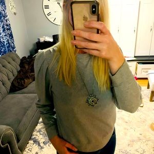 Loft barely worn grey pleated sweatshirt size M